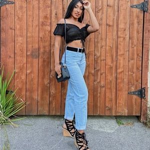 Straight cut light washed jeans